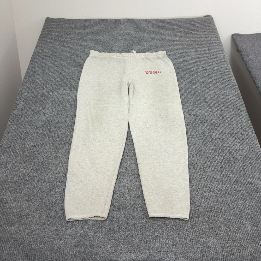 Vintage USMC Soffe Sweatpants Mens L Gray Cotton Blend Fleece Military Athletic